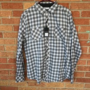 pd&c Gray and White Men’s Button Up Shirt LS NWT